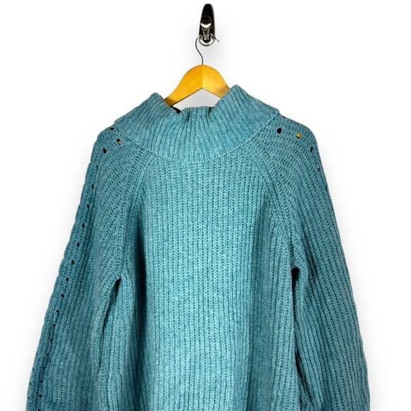 4 for $40 SALE! Lane Bryant Chenille Cutout Cowl Sweater, Turquoise, Size 18/20 - Picture 12 of 13